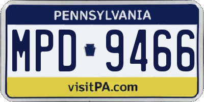 PA license plate MPD9466