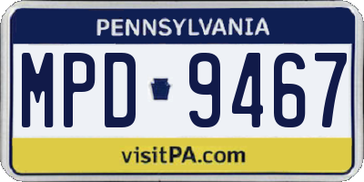 PA license plate MPD9467