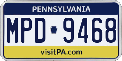 PA license plate MPD9468