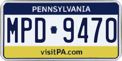 PA license plate MPD9470