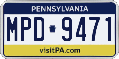 PA license plate MPD9471