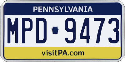 PA license plate MPD9473
