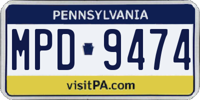 PA license plate MPD9474