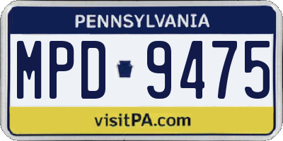 PA license plate MPD9475