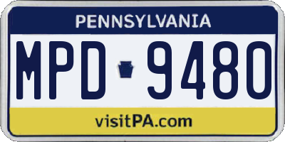 PA license plate MPD9480