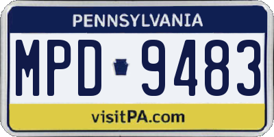 PA license plate MPD9483