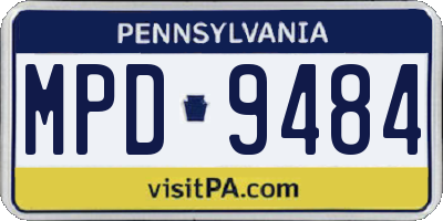 PA license plate MPD9484