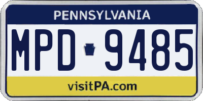 PA license plate MPD9485