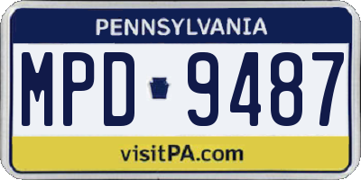 PA license plate MPD9487