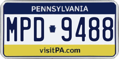 PA license plate MPD9488