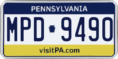 PA license plate MPD9490