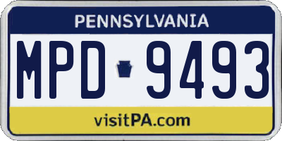 PA license plate MPD9493