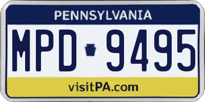 PA license plate MPD9495
