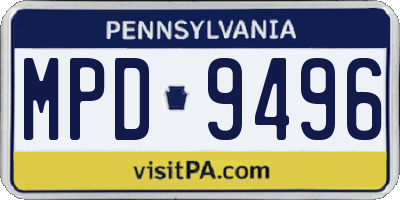 PA license plate MPD9496