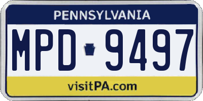 PA license plate MPD9497