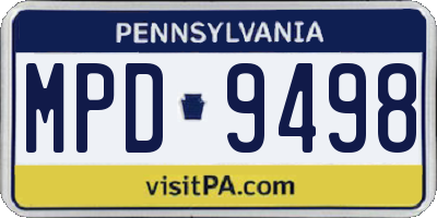 PA license plate MPD9498