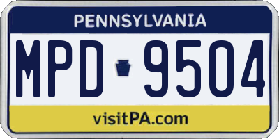 PA license plate MPD9504