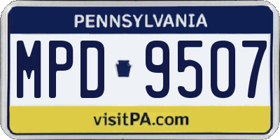 PA license plate MPD9507