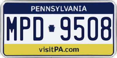PA license plate MPD9508