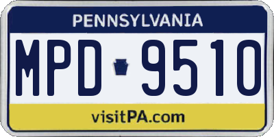 PA license plate MPD9510