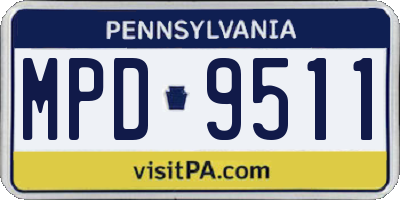 PA license plate MPD9511
