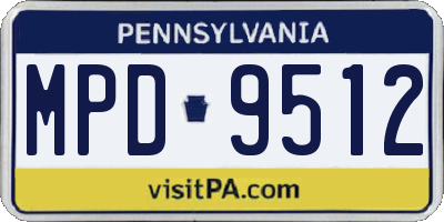 PA license plate MPD9512