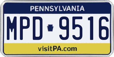 PA license plate MPD9516
