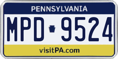 PA license plate MPD9524