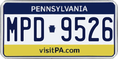 PA license plate MPD9526