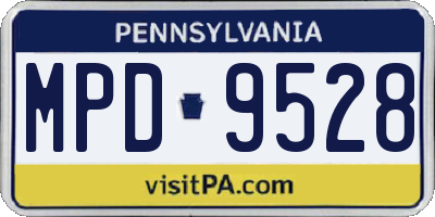 PA license plate MPD9528