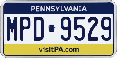 PA license plate MPD9529