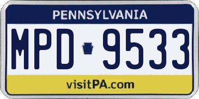 PA license plate MPD9533