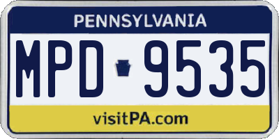 PA license plate MPD9535