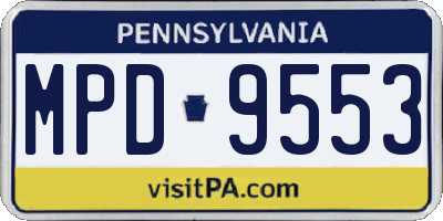 PA license plate MPD9553