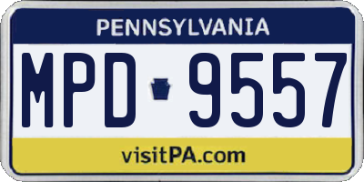 PA license plate MPD9557
