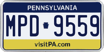 PA license plate MPD9559