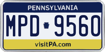 PA license plate MPD9560