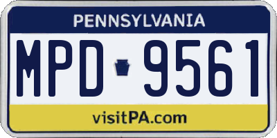 PA license plate MPD9561