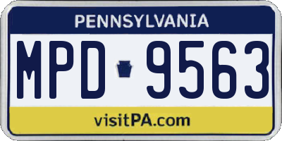 PA license plate MPD9563