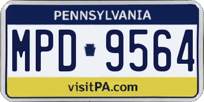 PA license plate MPD9564