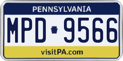 PA license plate MPD9566