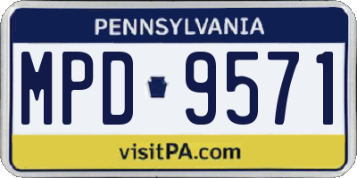 PA license plate MPD9571