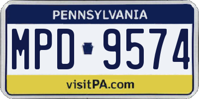 PA license plate MPD9574