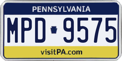 PA license plate MPD9575