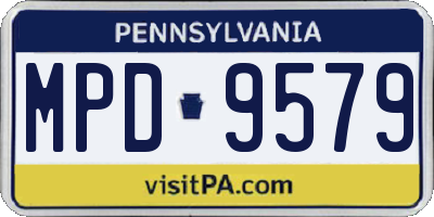 PA license plate MPD9579