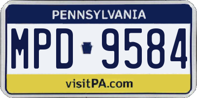 PA license plate MPD9584