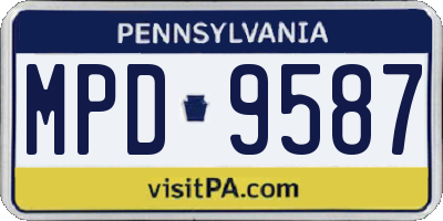 PA license plate MPD9587