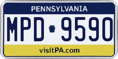 PA license plate MPD9590
