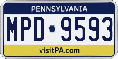 PA license plate MPD9593