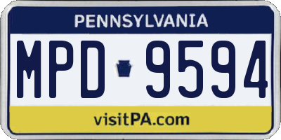 PA license plate MPD9594